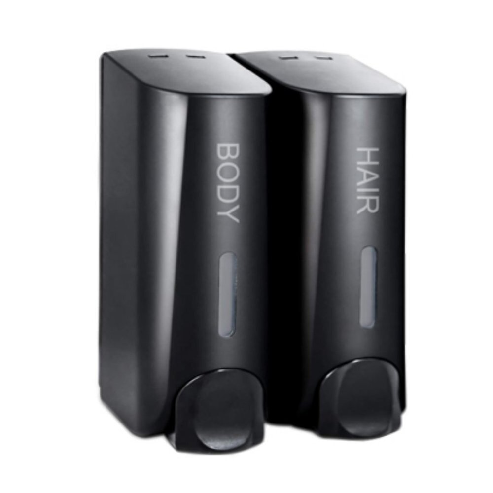 AUMIO Chamber Soap Dispenser, Gel Shampoo Conditioner Refillable 2x350ml -OPEN